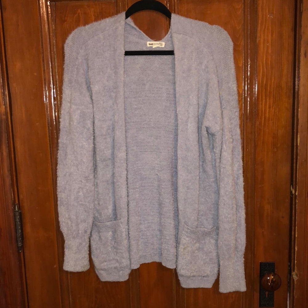 Garage lilac fuzzy cardigan